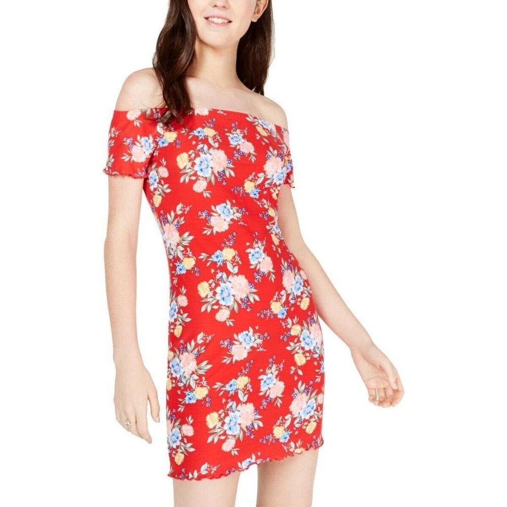 Ultra Flirt Junior XXS Red Floral Dress NWT AC34